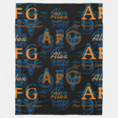 Couverture Polaire Collage moderne monogramme des initiales et des no (Devant)