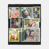 Couverture Polaire Collage Multi Photo 7 Photos Noir Moderne (Devant)