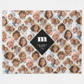 Couverture Polaire Collage personnalisé 12 Photo - monogramme de la f (Devant (Horizontal))