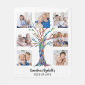 Couverture Polaire Collage personnalisé des sept photos de grand-mère (Devant)