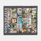 Couverture Polaire Collage photo 30 personnalisé Gris (Devant (Horizontal))