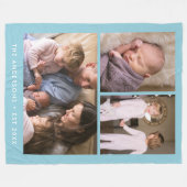 Couverture Polaire Collage photo 3 moderne couleur modifiable (Devant (Horizontal))