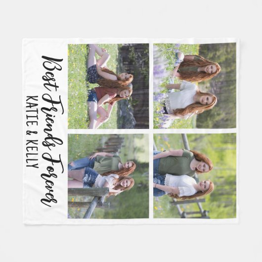 Couverture Polaire Collage photo Best Friends 4 (Devant (Horizontal))