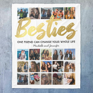 Couverture Polaire Collage photo Besties Meilleurs amis