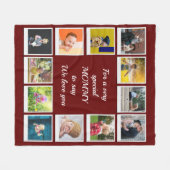 Couverture Polaire Collage photo Carré personnalisé Modern Red (Devant (Horizontal))