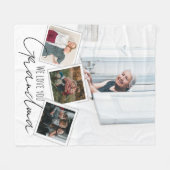 Couverture Polaire Collage photo chic J'aime grand-mère (Devant (Horizontal))