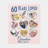 Couverture Polaire Collage photo d'anniversaire du coeur (Devant)