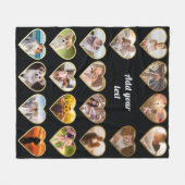 Couverture Polaire Collage photo de 18 Gold Heart personnalisé (Devant (Horizontal))