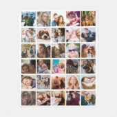 Couverture Polaire Collage photo de 30 Carrés blanc (Devant)