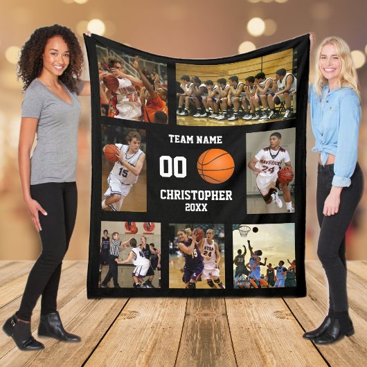 Couverture Polaire Collage photo de basket-ball
