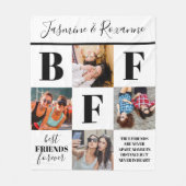 Couverture Polaire Collage photo de Besties BFF moderne (Devant)