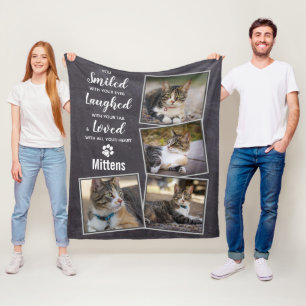 Couverture Polaire Collage photo de chat Pet Memorial