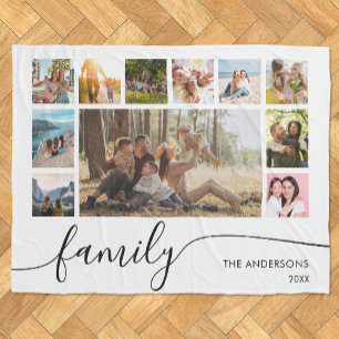 Couverture Polaire Collage photo de famille simple et moderne