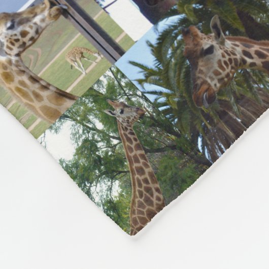 Couverture Polaire Collage photo de Giraffe, (Coin)