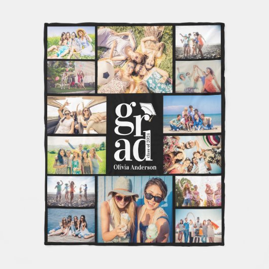 Couverture Polaire Collage photo de grade multiple Souvenirs (Devant)