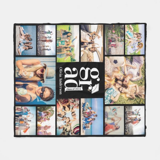 Couverture Polaire Collage photo de grade multiple Souvenirs (Devant (Horizontal))