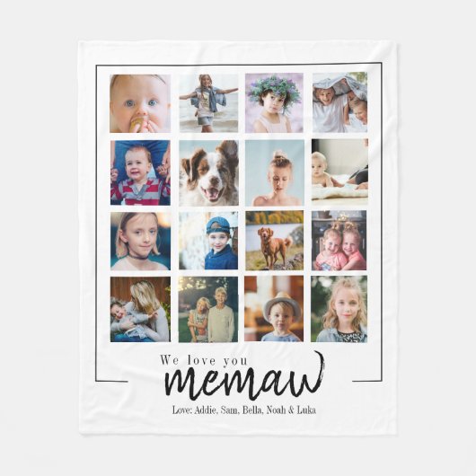 Couverture Polaire Collage photo de grand-mère personnalisé (Devant)