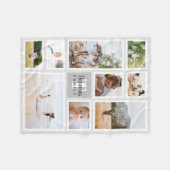 Couverture Polaire Collage photo de la famille monochrome gris modern (Devant (Horizontal))