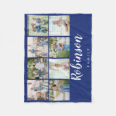 Couverture Polaire Collage photo de la famille Monogramme 8| Marine (Devant)