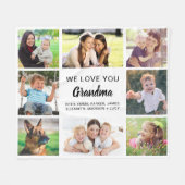 Couverture Polaire Collage photo de la grand-mère 8 (Devant (Horizontal))