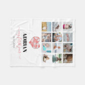 Couverture Polaire Collage photo de la première année du bébé au coeu (Devant (Horizontal))