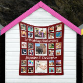 Couverture Polaire Collage photo de l'anniversaire du mariage