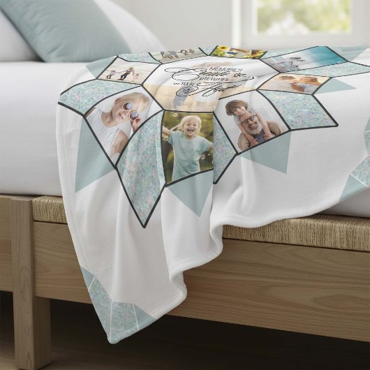 Couverture Polaire Collage photo de souvenirs Sea Glass ID1016