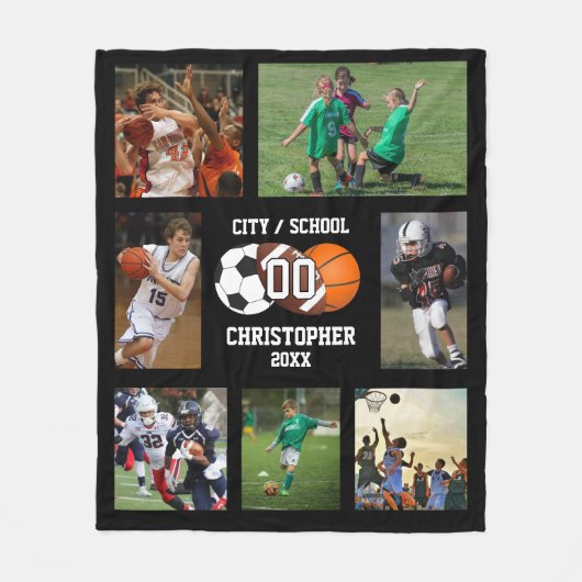 Couverture Polaire Collage photo de sport (Devant)