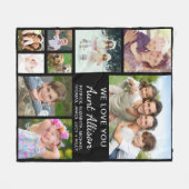 Couverture Polaire Collage photo de tante noir (Devant (Horizontal))