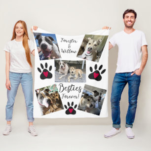 Couverture Polaire Collage photo des meilleurs amis animaux