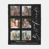 Couverture Polaire Collage photo des meilleurs amis Customisés (Devant)