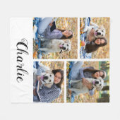 Couverture Polaire Collage photo d'un Amoureux des chiens de compagni (Devant (Horizontal))