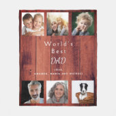 Couverture Polaire Collage photo en bois brun père (Devant)