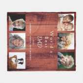 Couverture Polaire Collage photo en bois brun père (Devant (Horizontal))