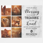 Couverture Polaire Collage photo en mémoire d'un animal de compagnie  (Devant (Horizontal))