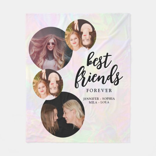 Couverture Polaire Collage photo et noms | Besoins BFF (Devant)