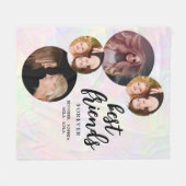 Couverture Polaire Collage photo et noms | Besoins BFF (Devant (Horizontal))