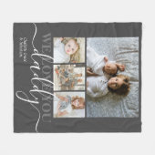 Couverture Polaire Collage photo et texte personnalisé (Devant (Horizontal))