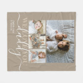 Couverture Polaire Collage photo et texte personnalisé (Devant (Horizontal))