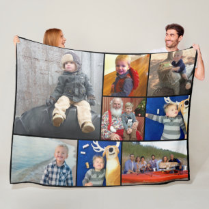 Couverture Polaire Collage Photo Famille 12 Photos Instagram Carré