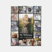Couverture Polaire Collage Photo Famille 15 Photos + Nom Black Easy (Devant)