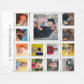 Couverture Polaire Collage photo famille White Huge Fleece Blanket (Devant (Horizontal))