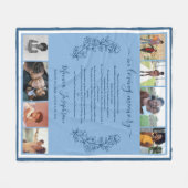 Couverture Polaire Collage photo floral bleu Psalm Memorial (Devant (Horizontal))