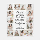 Couverture Polaire Collage photo grand-parents (Devant)