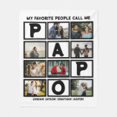 Couverture Polaire Collage photo Grandpa Papo 8 (Devant)