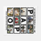 Couverture Polaire Collage photo Grandpa Papo 8 (Devant (Horizontal))