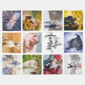 Couverture Polaire Collage photo Instagram moderne Notre famille (Devant (Horizontal))