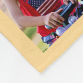 Couverture Polaire Collage photo Jaune Personnalisé Cadeau Monogrammé (Coin)