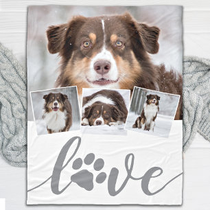 Couverture Polaire Collage photo Love Custom Chien
