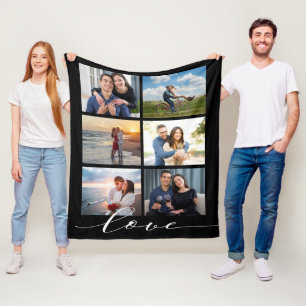 Couverture Polaire Collage photo Love Script